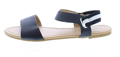 black elastic sandals
