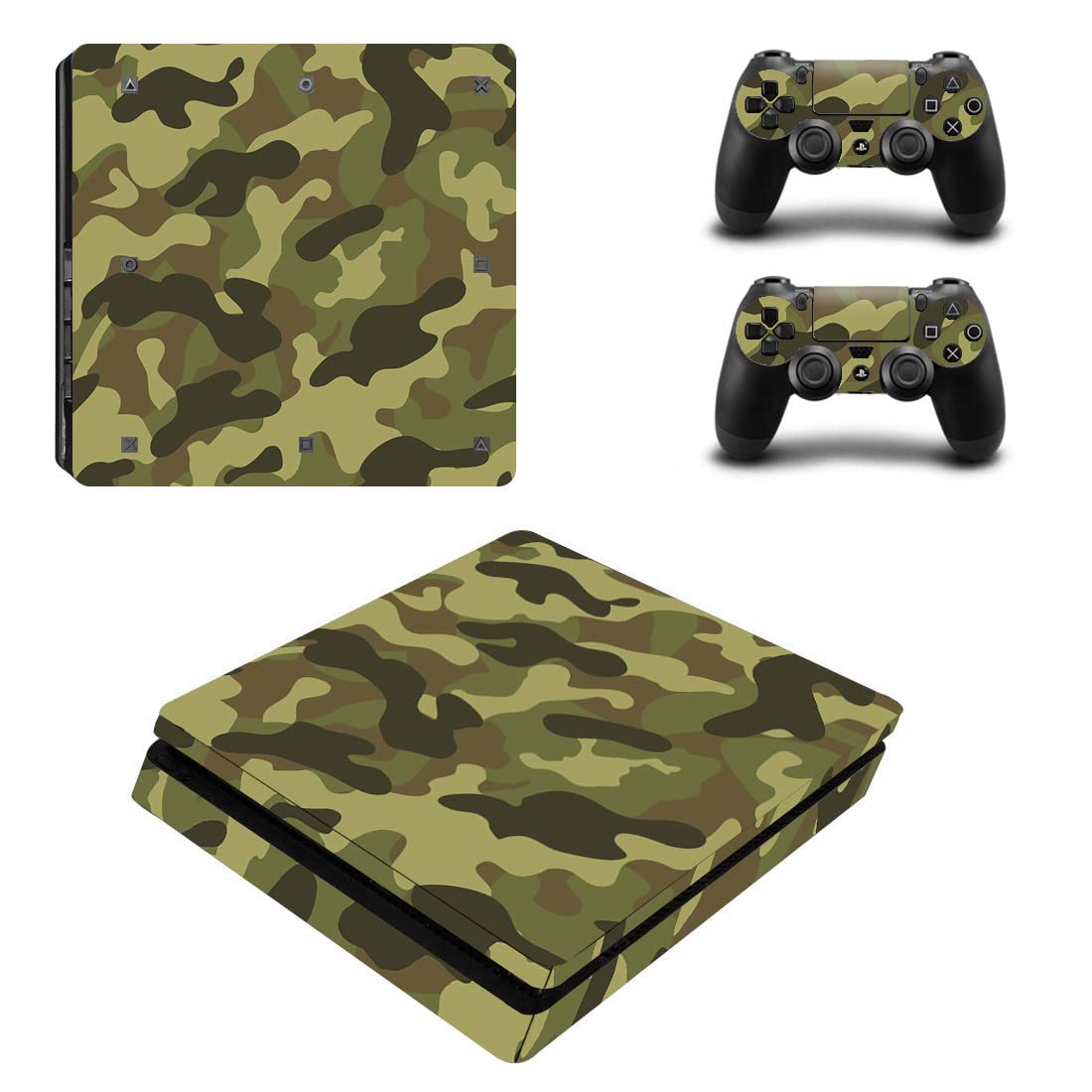 TCOS TECH PS4 Slim Skin Protective Wrap Cover Vinyl Sticker Decals for Playstation 4 Slim Version Console and Dual Shock 4 Sticker Skins PS4 Slim Skin Console and Controller (Green Camouflage) (B09X1T6YJR) Amazon Price History, Amazon Price Tracker