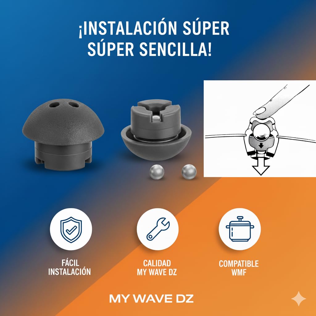 Válvulas de Seguridad Olla a Presión WMF Perfect y Perfect Plus Compatible Pack 2
