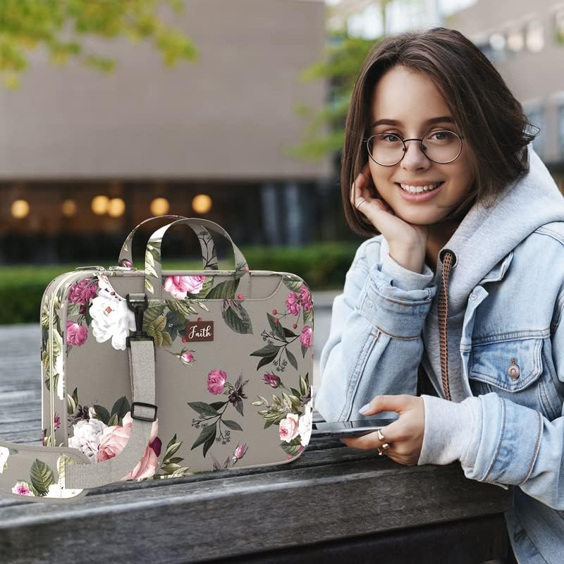 DEHITE Bible Bags for Women — Bible Covers for Women — Floral Black Bible Bag Carrying Case — Messenger Bag - Image 3