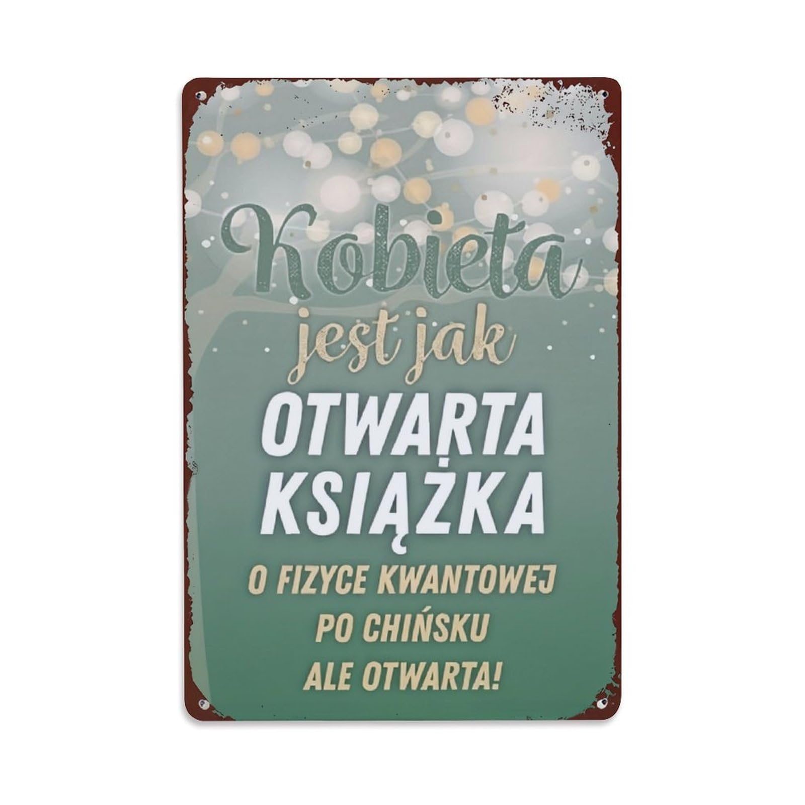 Jdfenggu Vintage Kobieta Jest Jak Otwarta Ksiazka Retro Metal Tin Sign, Decor Art Poster For Bar, Home, Man Cave, Kitchen, Laundry Room Gift 8X12inch