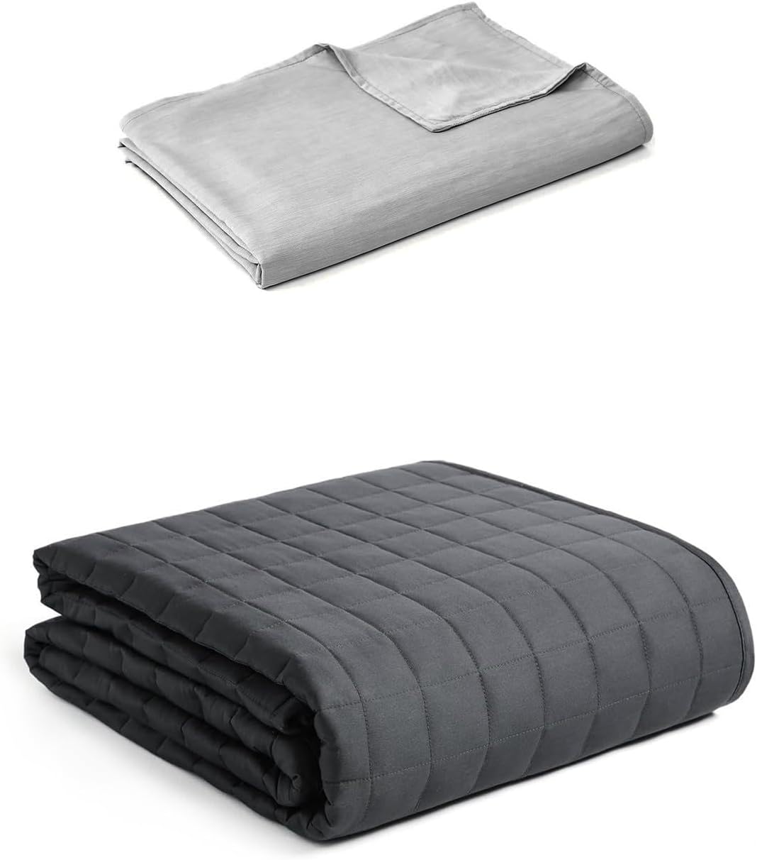 YnM Exclusive 20lb Weigthed Blanket with Cooling Cooling Nylon/Pe Duvet Cover Bundle, Ideal for on Queen/King Bed(60x80 Inches)