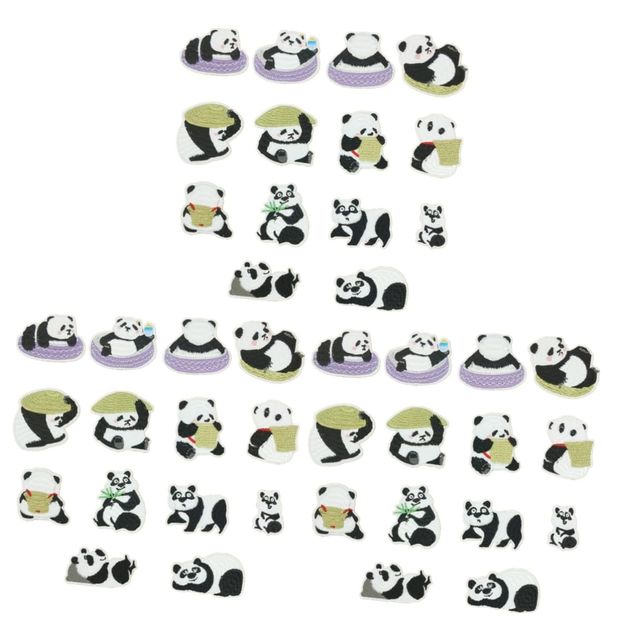 COHEALI 42pezzi Toppe Cartoon Panda Patches Ricamati Termoadesivi Per Giubbotti Jeans Borse e Decorazioni Artistiche Per Progetti Fai Te e Riparazioni Di Abbigliamento
