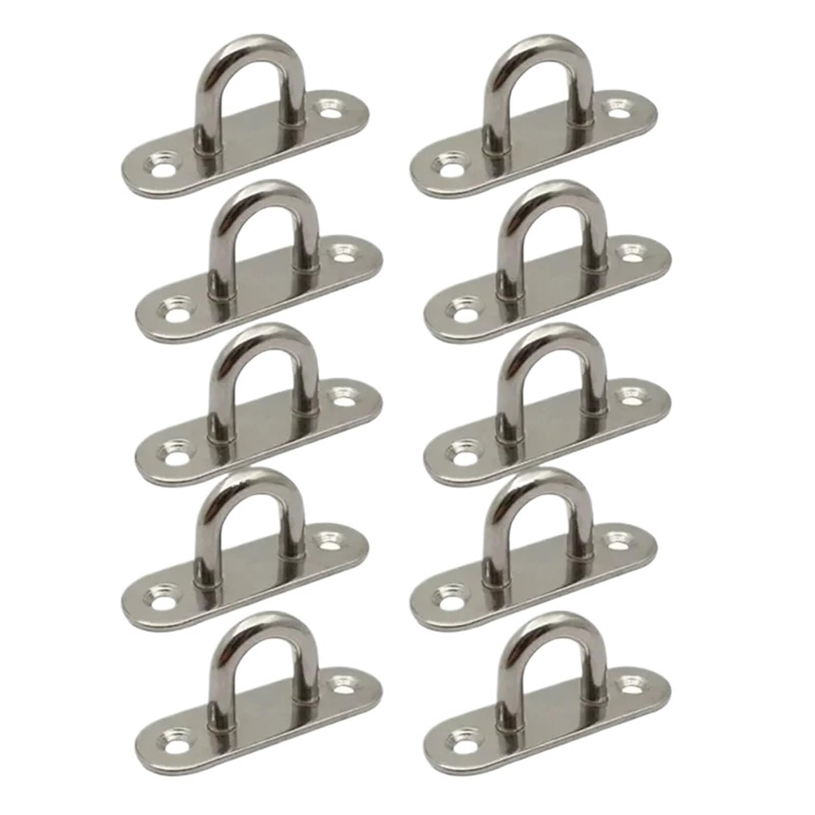 LTYKNGH Eye Plate 10pcs 2.36 Inch 304 Stainless Steel Ceiling Hooks Pad Eyes Plate Marine Hardware
