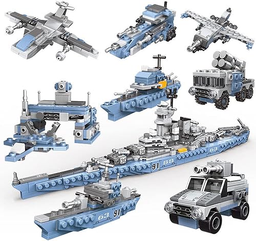 Miniatura 2 de Juguetes de construcción del ejército militar para niños de 3 4 5 6 7 8 9 10 11 12+ años 8IN1 USS Missouri Battleship Stem Bloques de construcción