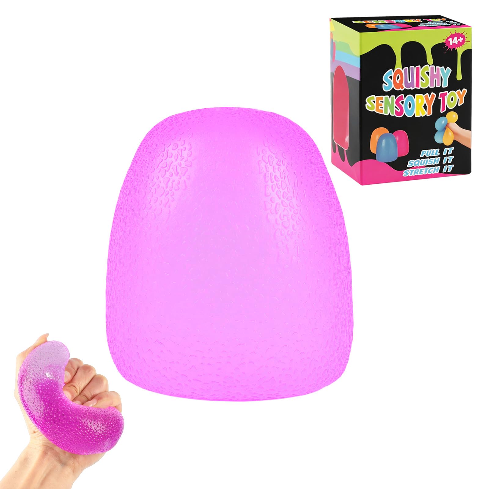 Textured Stress Ball - Squishy Fidget Toy, Slow Rise Squishy Fidget Toys for Anxiety Relief Sensory Toy for Adults, Sensory Squeeze Balls, Squishy Toys for Birthday Gift Party Favors