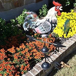 Hgc48inmetalweathervaneforgardendecorfarmhousedecorativewithroosterornamentwindvaneweathervanes Urban Country Home Decor Hgc 48 in metal weather vane for garden decor farmhouse decorative with rooster ornament wind vane weathervanes urban country home decor