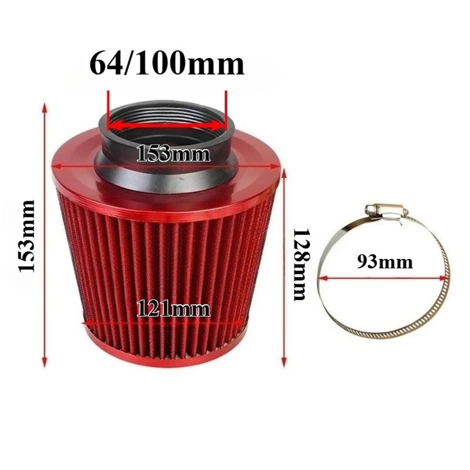 LUTFI Auto Filtro Aire Filtro Aire para Coche 64/100 Mm Grande