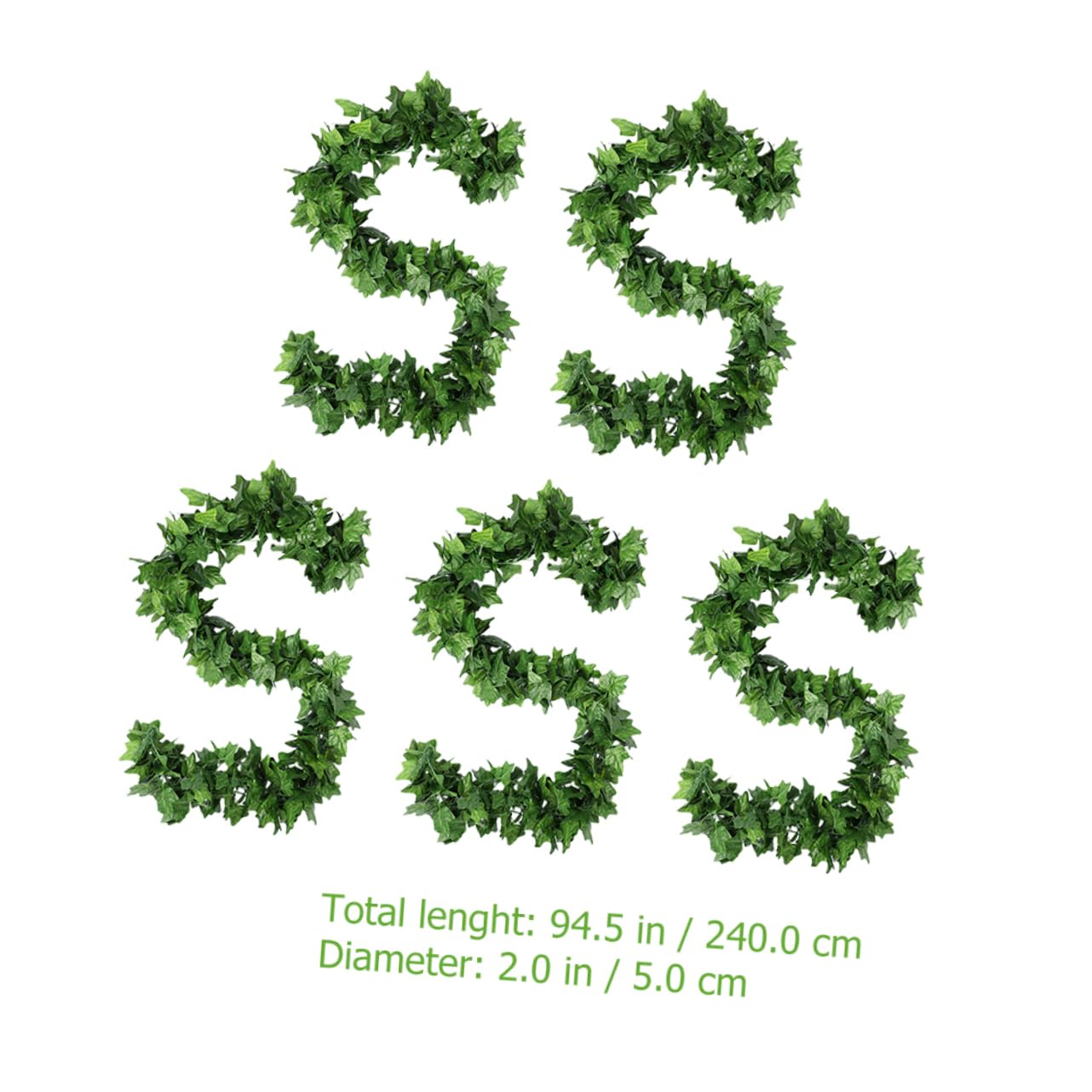 ABOOFAN 2 Pezzi 5 foglie di rattan artificiali decorazione da appendere alla parete arredamento finto appeso foglie artificiali - Vite artificiale foglie finte viti finte plastica Green