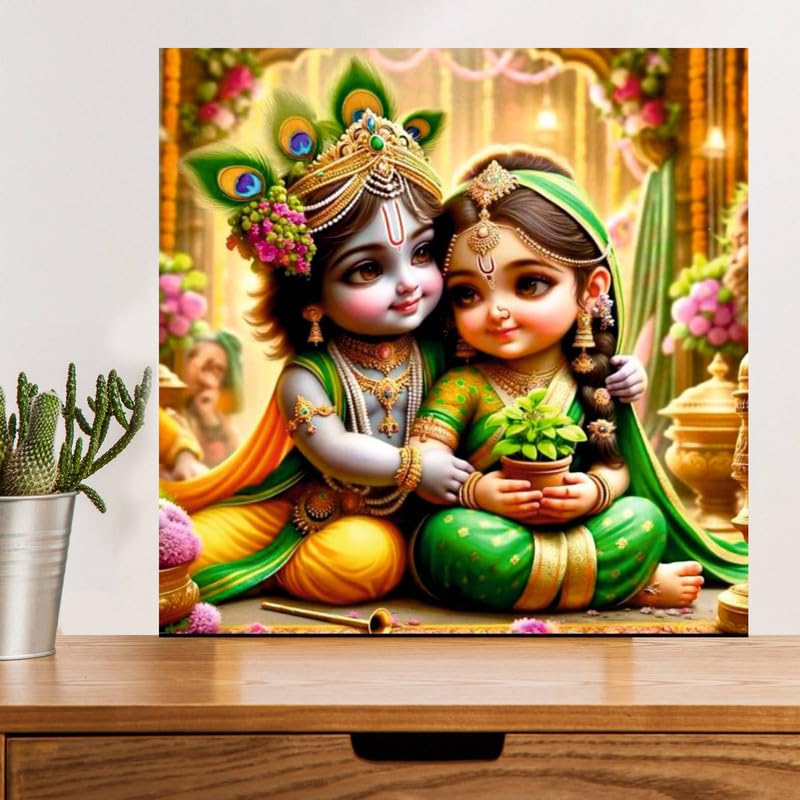 Image of British Terminal Cute little Bal Gopal Baby God Krishna| Kanha Ji | Laddu Lord Makhan Chor Painting Religious Poster for Pregnant Women for wall (matt thin vinyl,sticker,multicolor,unframed)| bj327
