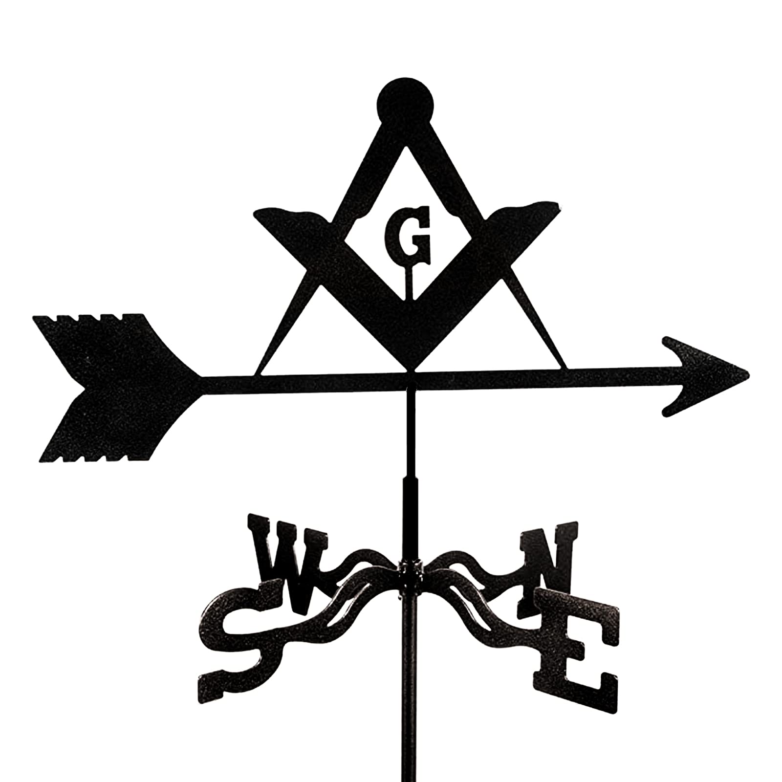 Mason Metal Weathervane Retro Farm Scene Ornament Weather Vane Garden Stake Wind Vane Garden Yard Roof Mount Wind Direction Indicator