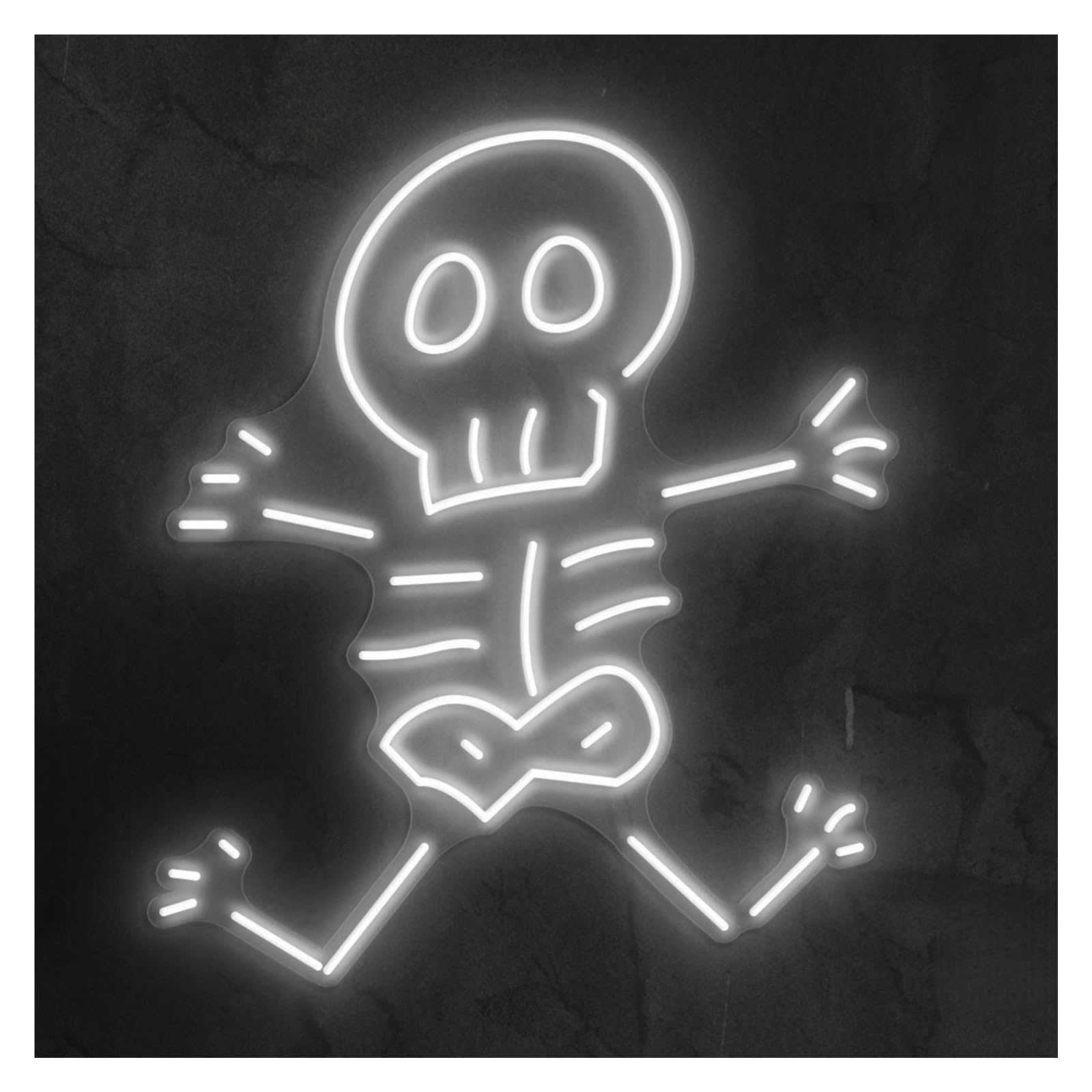 RONGCH Hanging Art Signs Skeleton Neon Sign, Suitable for Wall Art Decor Baby Skull with Brightness Adjustable 44cm