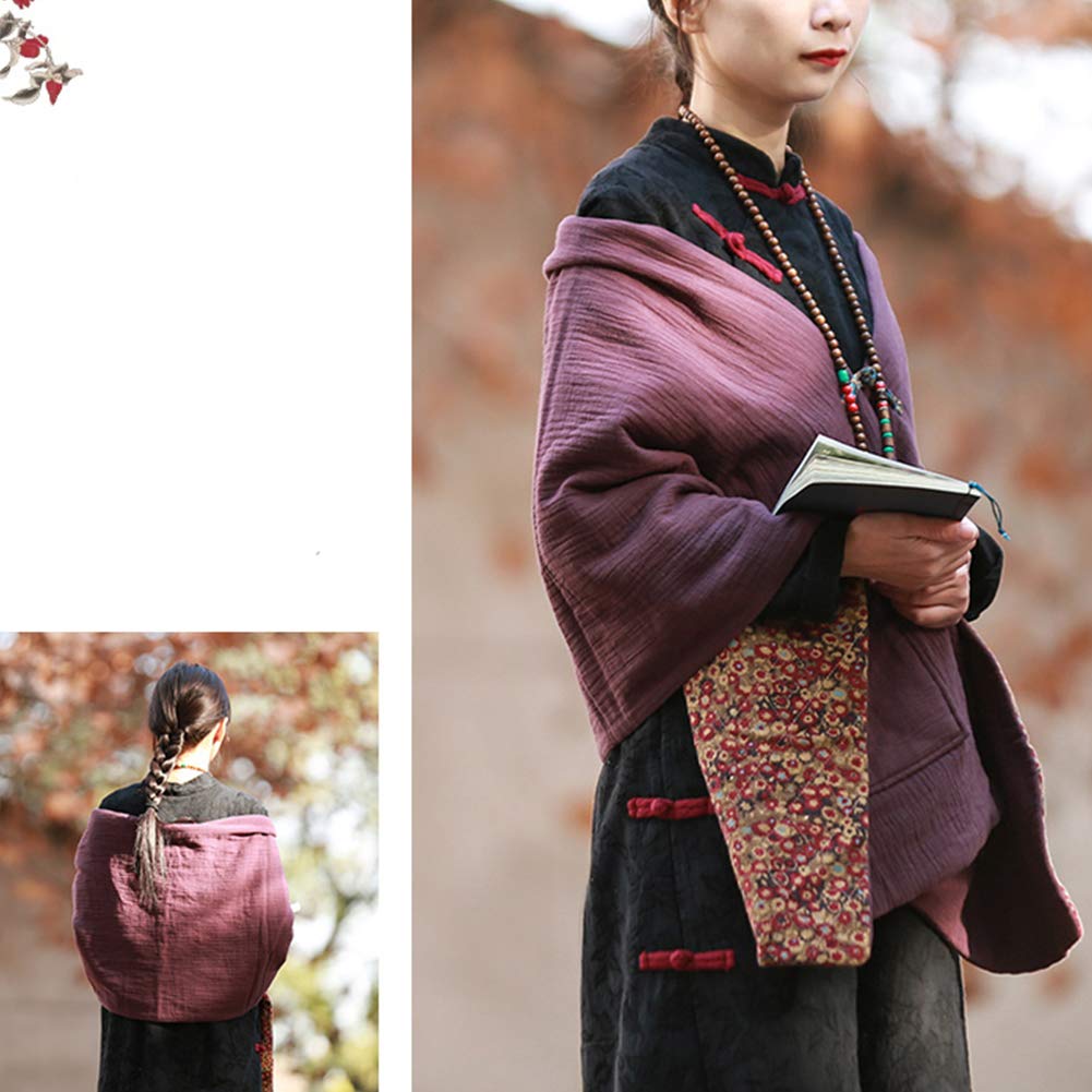 LZJN Écharpe élégante pour femme avec poches avant et châles et écharpes pour robes de soirée - violet - Taille unique