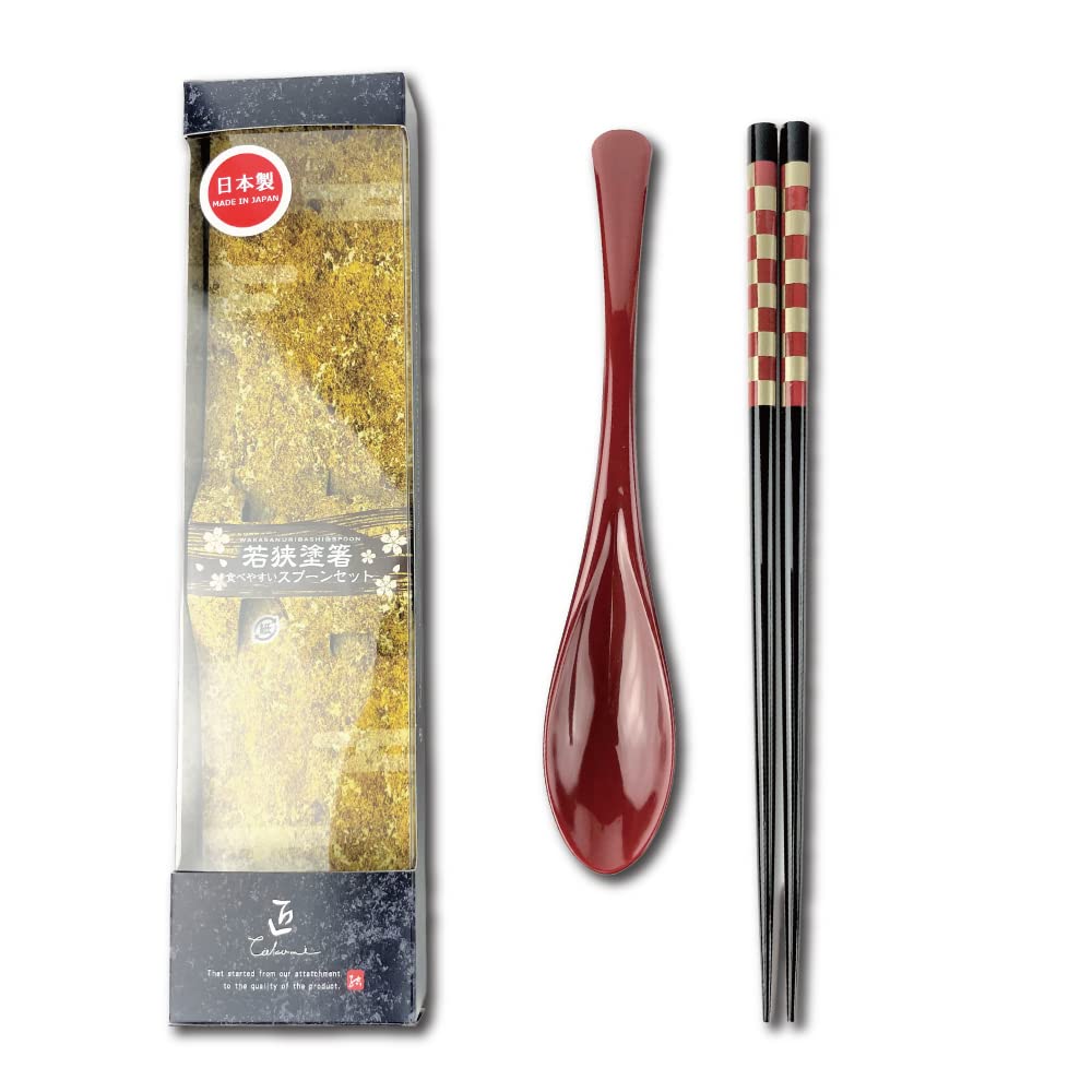 Premium Japanese Chopsticks with Spoon Reusable [ Made in Japan ] Traditional Lacquer Art Wooden Chopsticks (Flower PU(MK003)) — Amazon image 8