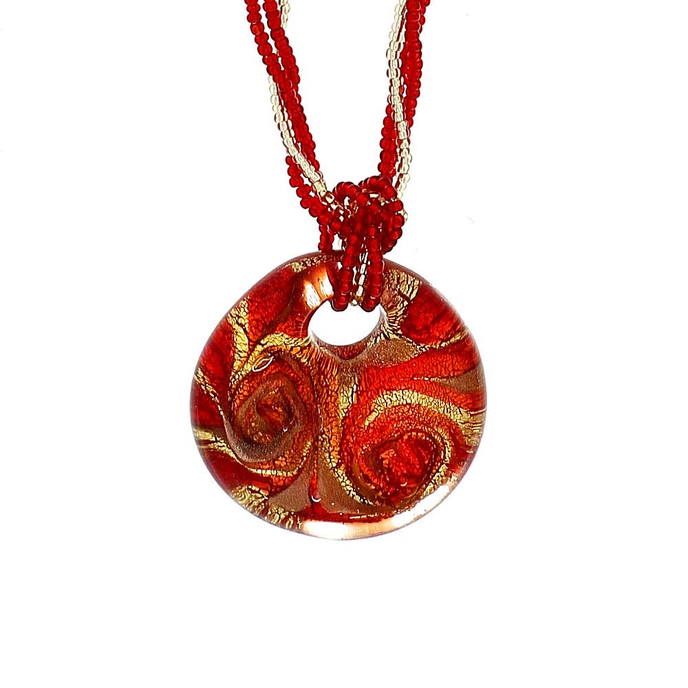 Venetiaurum - Collar para Mujer con Medalla en Cristal de Murano Original y Plata 925 - Joya Certificada Made in Italy