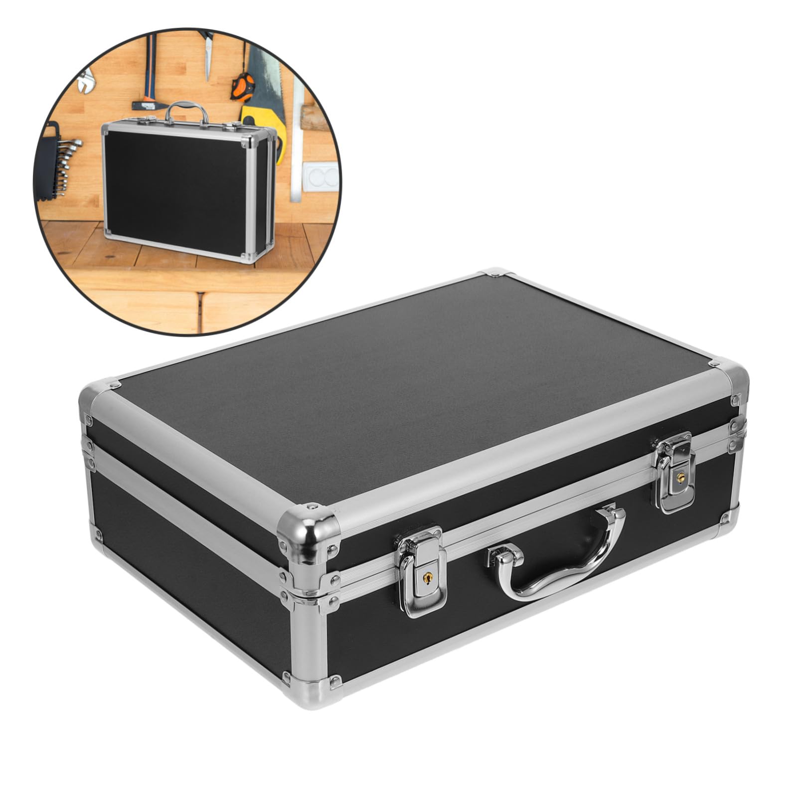 Kisangel Mallette de Rangement Outil Alliage Aluminium Capacité Importante Fermeture Sécurisée à Code Valise Portable pour Organisation Pratique Maison et Déplacement