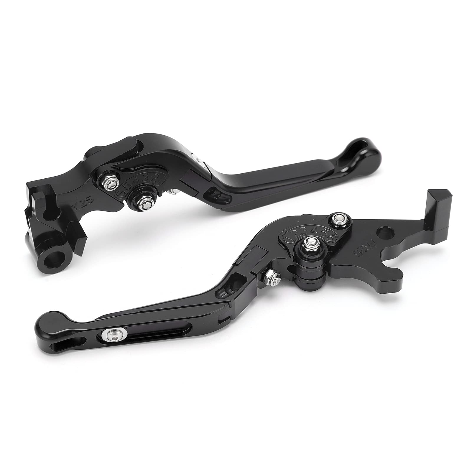 Leva della Frizione, Manico del Freno per Bici Leve Freno Bici di Sostituzione Leve Freno Regolabili Leve Frizione CNC Alluminio Alluminio Freno Frizione Controllo per MT25 MT -03 R25 R3 (BLACK)