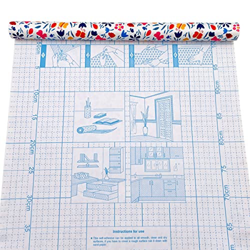 Simplelife4U Colorful Butterfly Floral Contact Paper Peel & Stick Shelf Liner 17.7 Inch By 9.8 Feet #TOP4