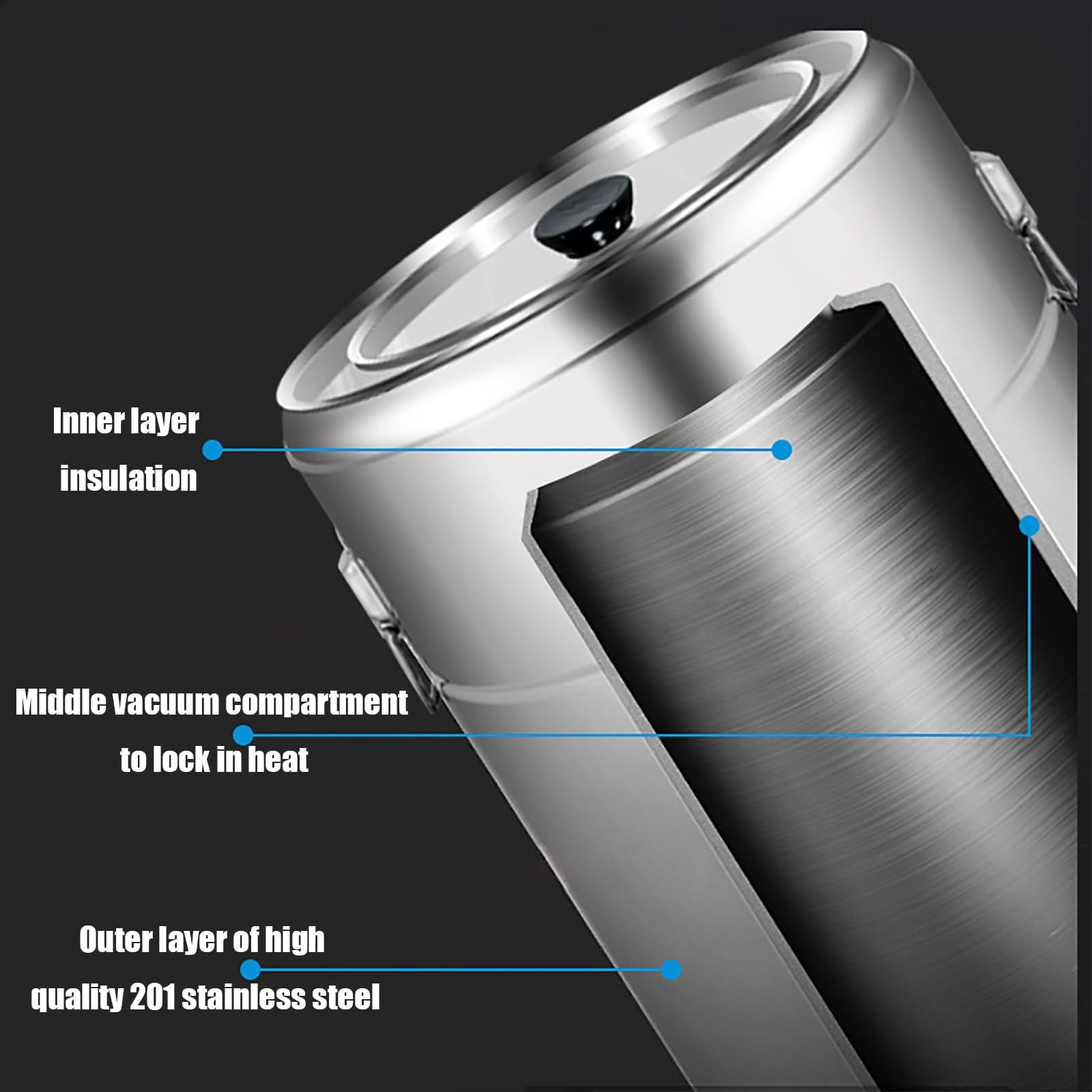 Barbecue portatile a carbone con spiedini | Fusto in acciaio inox a doppio strato con separazione olio-fuoco e circolazione del calore a 360° per cucinare all'aperto