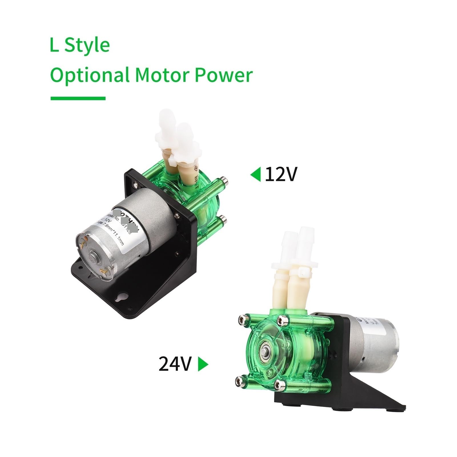 12 V/24 V Dosierpumpe, Schlauchpumpe, Mini-Wasser-Flüssigkeitspumpe, BPT-Rohr, selbstansaugend, 700 ml/min for Aquarium Lab, L-Panel-Stil Industrielle Anwendung(12V)