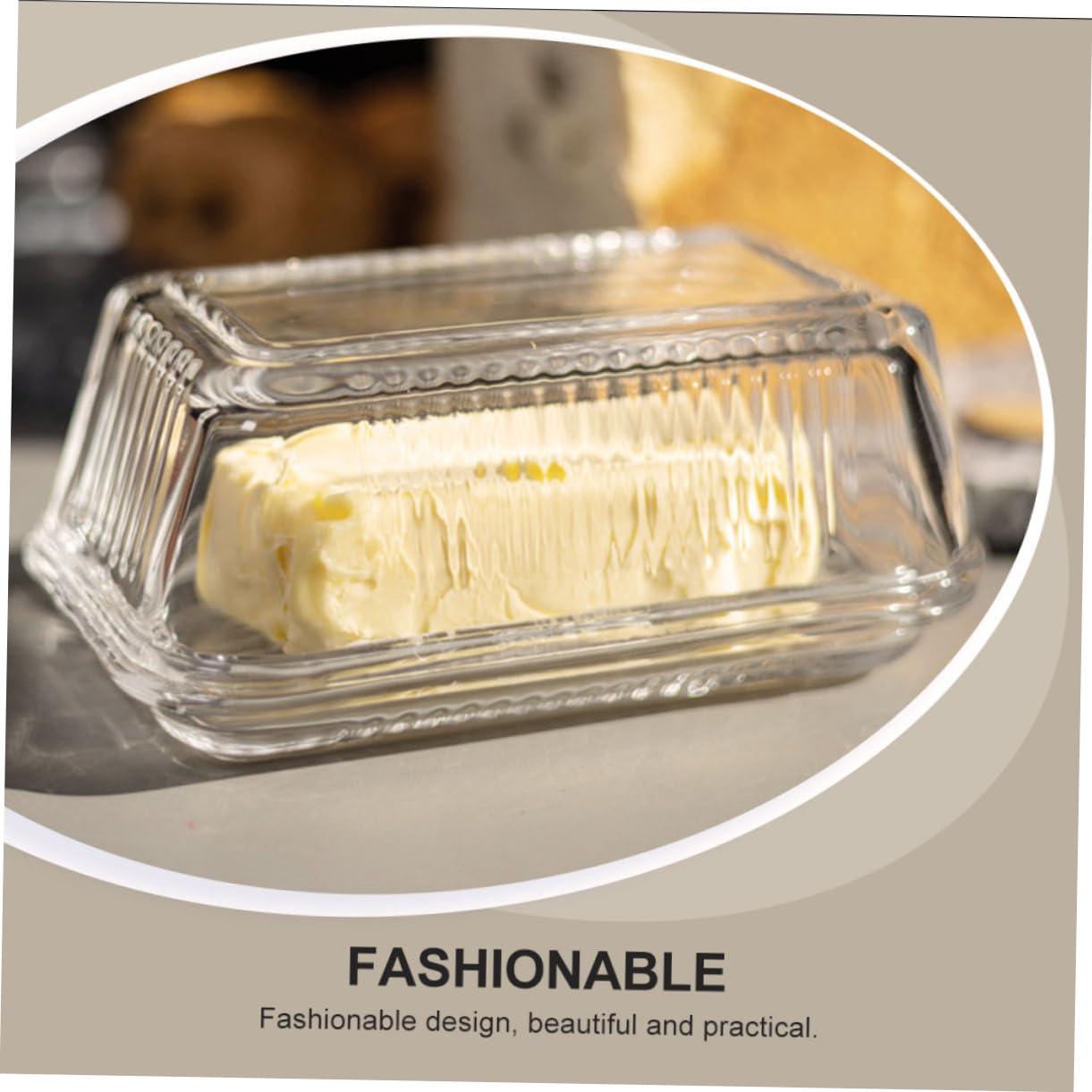Plat à Fromage en Verre Rectangulaire, Boîte à Beurre 1 Pièce
