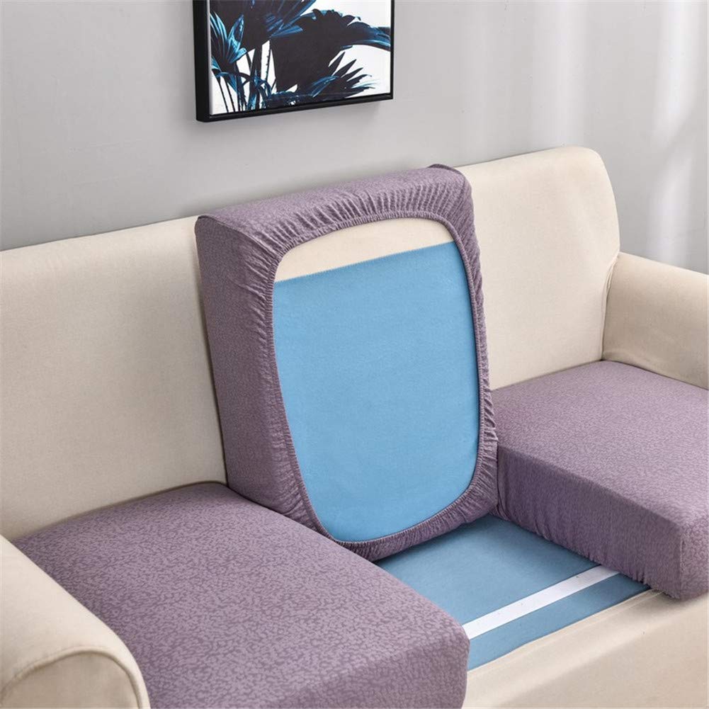 SYLC Sofa Seat Cushion Covers Waterproof, Sofa Cushion Slipcovers Replacement, Couch Cushion Covers Thick Stretch for Individual Cushions (Purple,1-Seater)