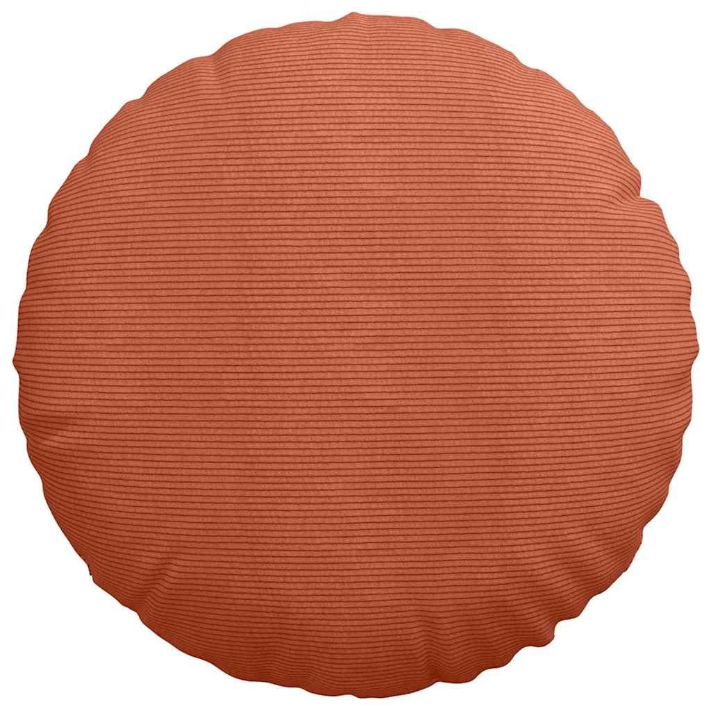 2er Set Sitzkissen Rot-Orange Ø60x21 cm Rundes Bodenkissen | Bequeme Bodenkissen mit weichem Cord-Bezug und Reißverschluss für gemütliche Stunden im Wohnzimmer und Schlafzimmer.
