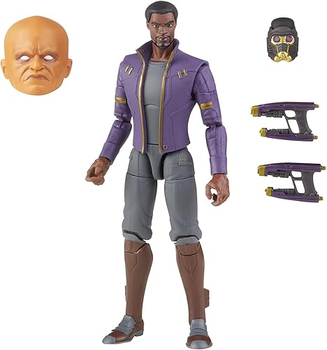 Marvel Legends Series - Figura de acción a escala de 6 pulgadas, T'Challa Star-Lord, diseño premium, 1 figura, 3 accesorios y pieza de construcción
