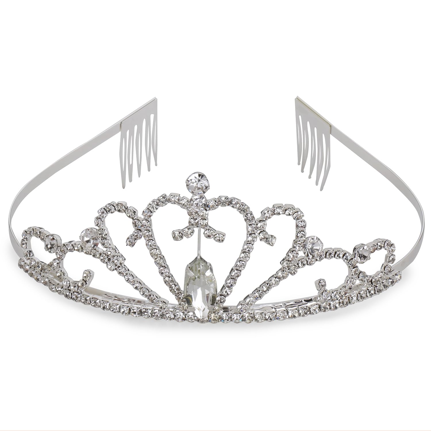 Young & Forever Gift Beautiful Bridal Headband Crown Hair Accessories for Women Silver Cubic Zirconia Hair Tiara for Girls (B0B4VYFLNG) Amazon Price History, Amazon Price Tracker