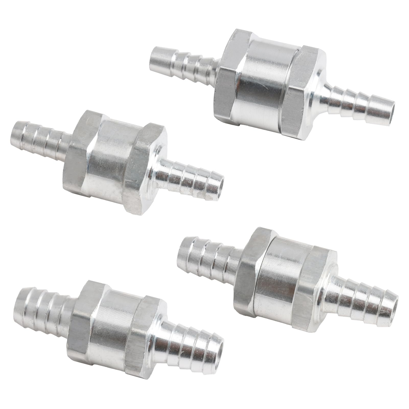 2 pcs Valvola di Non Ritorno,Valvola Ritegno Carburante Unidirezionale,Valvola di Non Ritorno del Carburante in Alluminio,per Benzina Gasolio Acqua Cromata Carburatore Automatico Tubo Dell'acqua