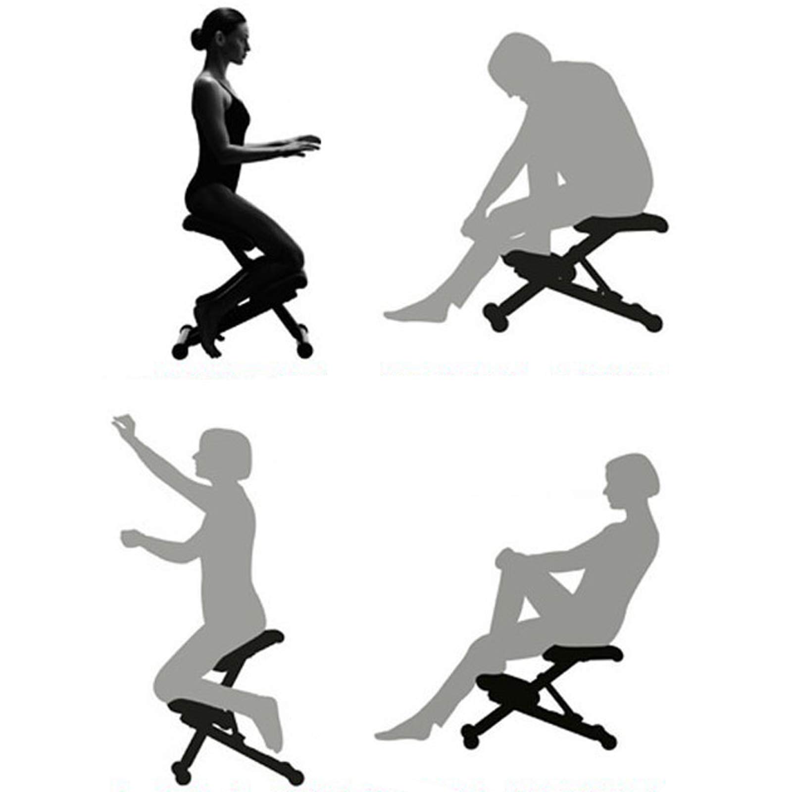 Chaise genoux avec roulettes - Ergonomique - Pour ordinateur - Tabouret de santé - Hauteur réglable de 50 à 60 cm - Orthopédique - Pour soutenir vos genoux et tibias
