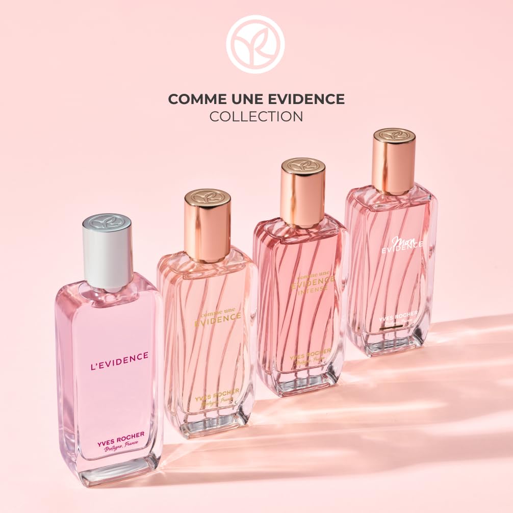 Yves Rocher Eau de Parfum Comme une Evidence Flacone 100ml | Profumi per Donna - Rosa e bergamotto - Fragranza floreale verde e note di chypre - Fabbricato in Francia - Idea regalo