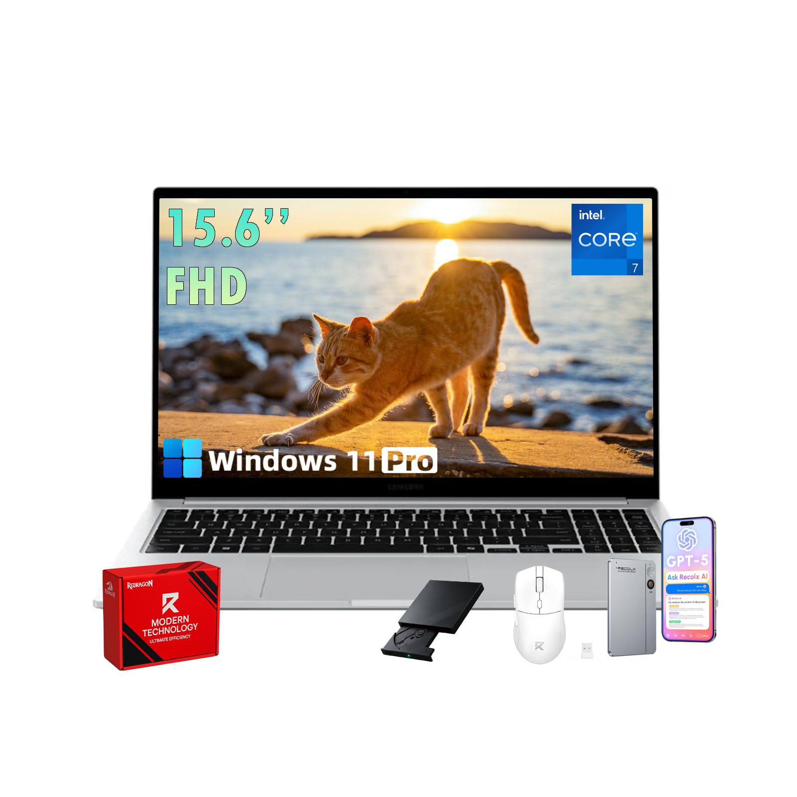 Galaxy Book4 Laptop for Business - Win 11 Pro, 15.6" FHD Display, Intel 10-Core 7, Processor 150U(up to 5.4 GHz 12 MB Smart Cache), 15H Long Battery Life, Anti-Glare (16GB RAM | 512GB SSD)