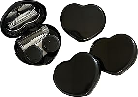 Amazon.co.jp: BEDARTIST ハート型コンタクトレンズケース ブラック