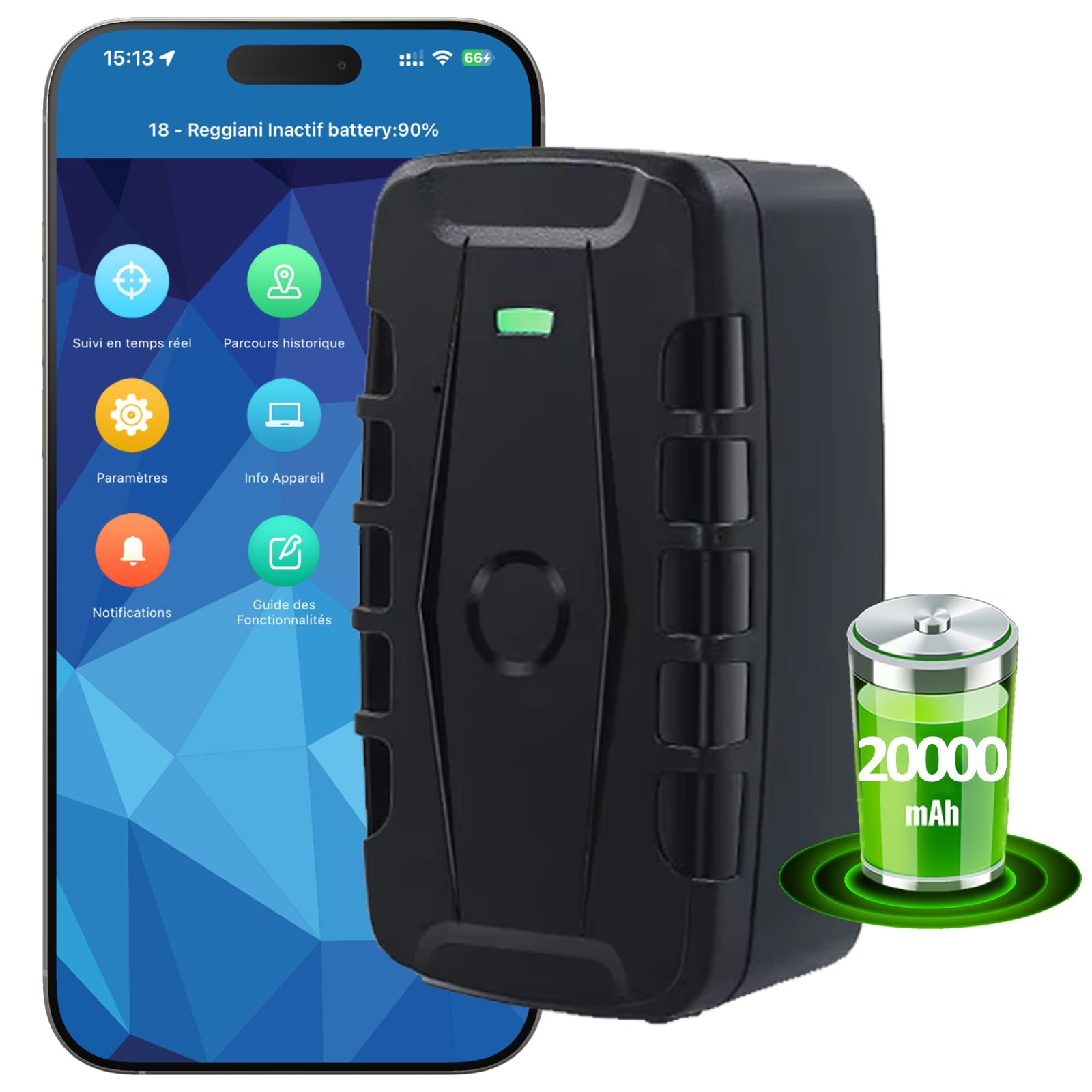 20000mAh TK918 Localizador GPS Profesional 4G LTE, Rastreador GPS Coche sin Suscripción de Plataforma, Tarjeta SIM, Imán Potente, Tiempo Real, Historial 180 Días, IP67 para Flota Camión Remolque