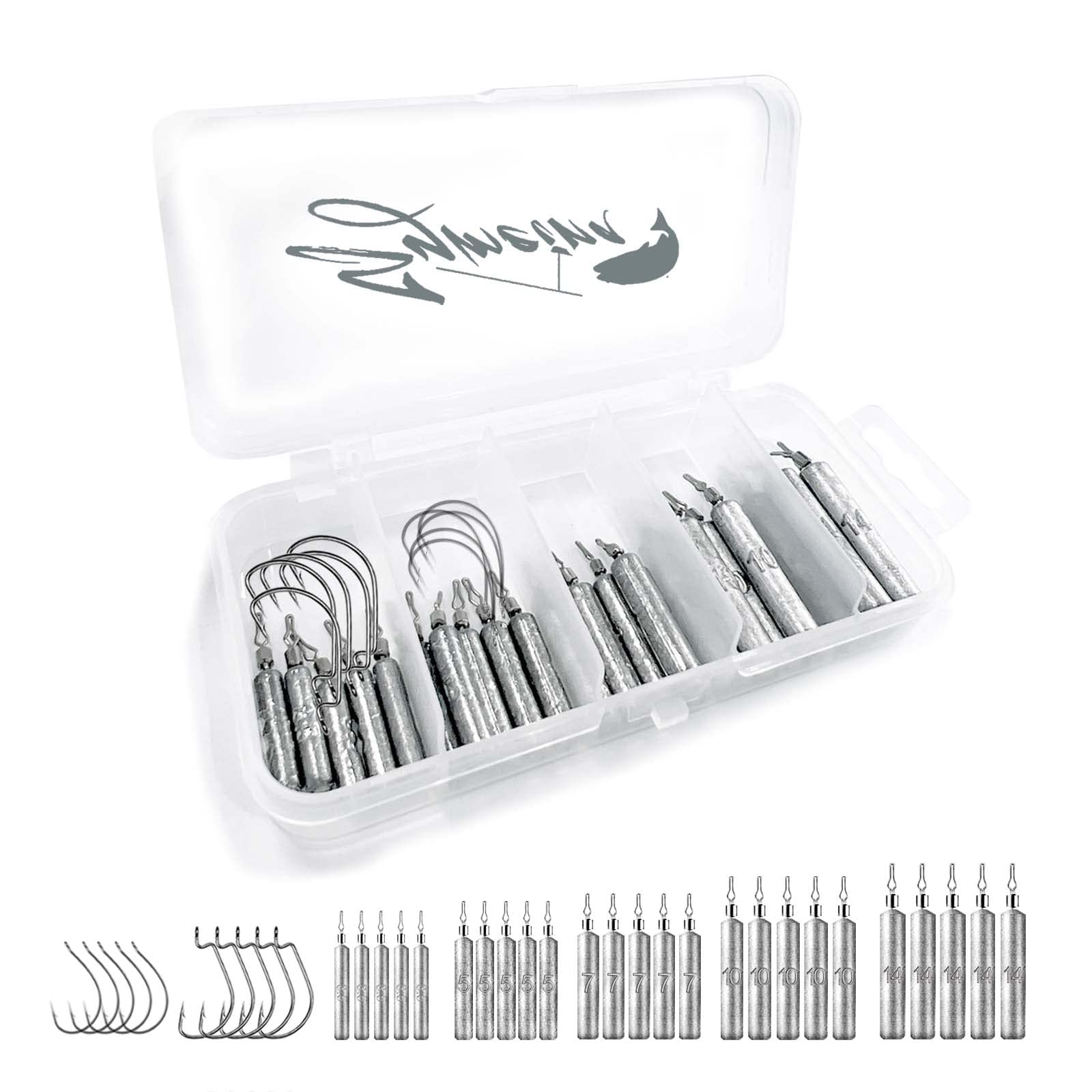 Photo 1 of Lead Drop Shot Weights, Drop Shot Rig kit with Fishing Hooks Fishing Weights Sinkers for Saltwater and Freshwater