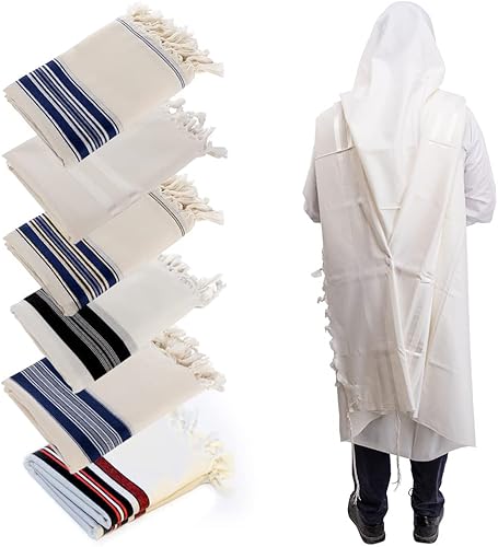 HOLY VOICE Tallit Chal de oración para mujeres y hombres Tallit tradicional kosher judío de Israel Hecho de lana de primera calidad