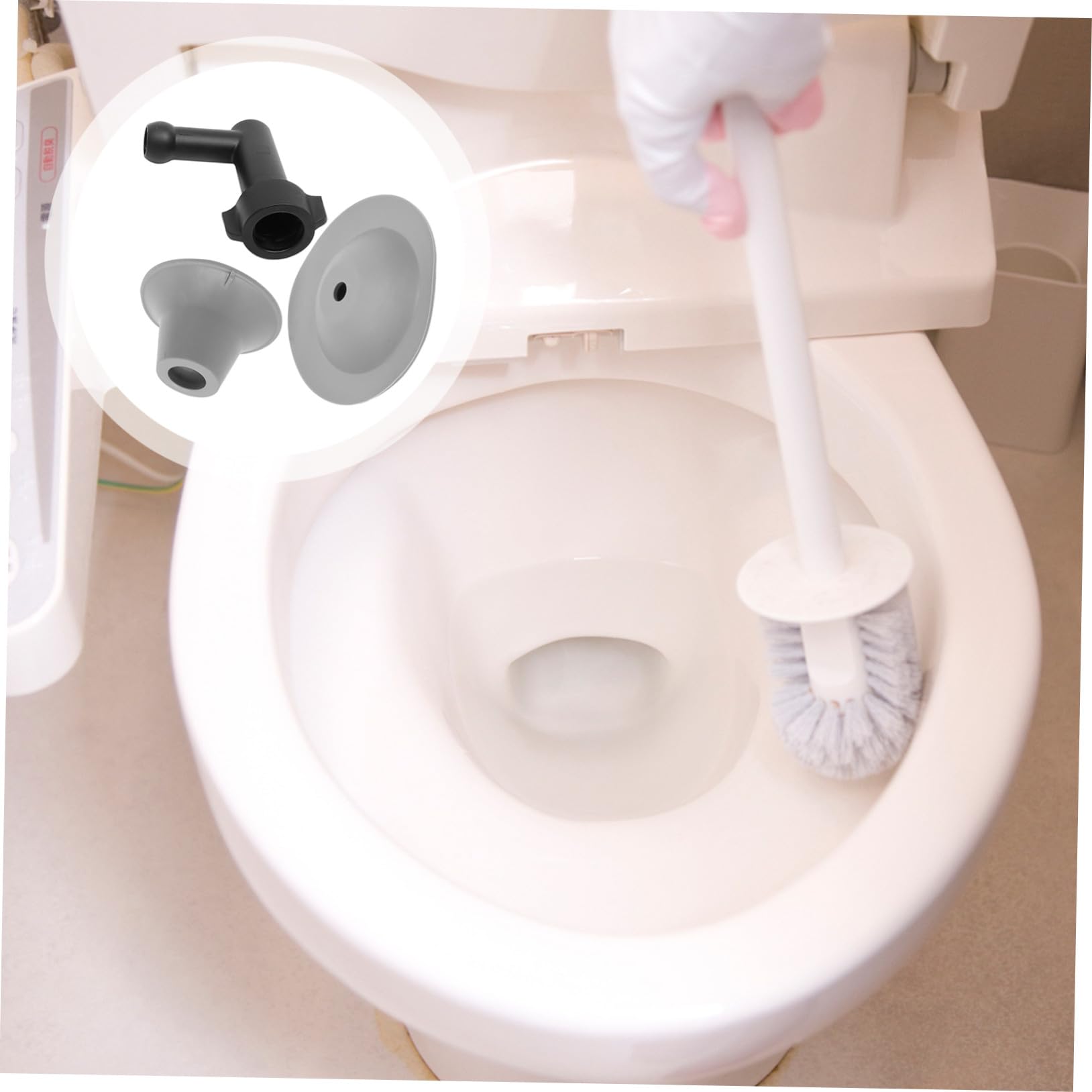 Déboucheur de Toilette Flexible Blanc, Tête Spiralée, Poignée Ergonomique