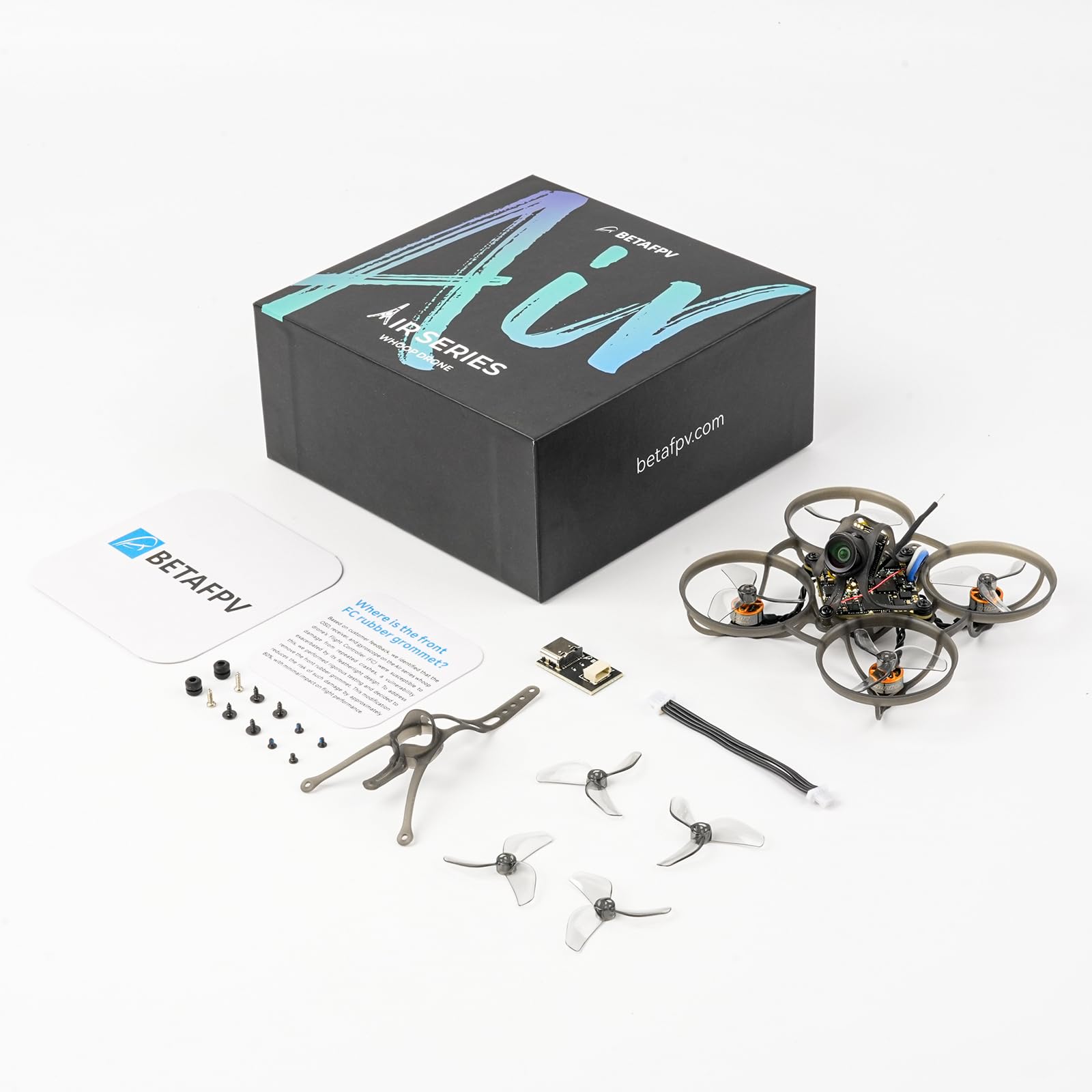 BETAFPV Air65 II Brushless Whoop Quadcopter, Ultraleichte 1S 65mm Mikro Drohne mit Matrix 1S 5IN1 II 12A FC, 0702 36000KV Motor, 1207 3-Blatt Prop, C03 Kamera, Air II Überdachung Rahmen für FPV-Flug