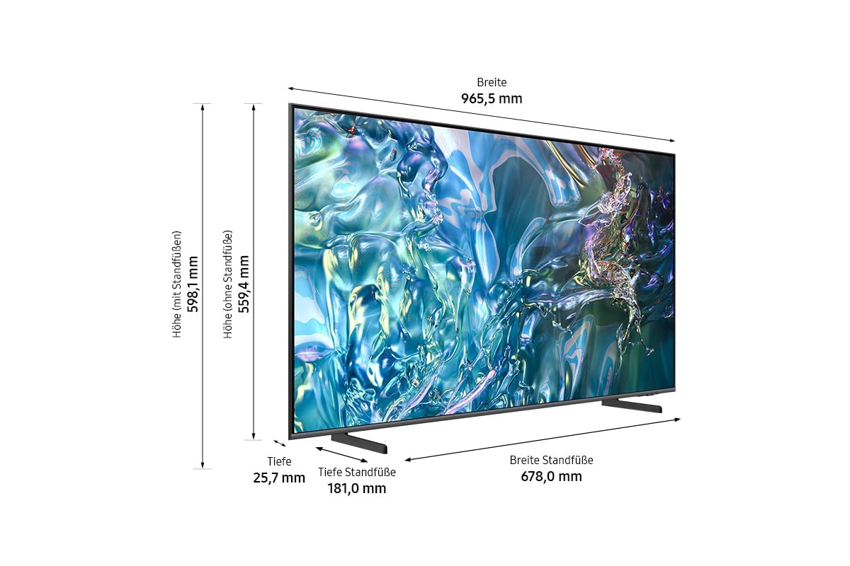 Samsung QLED 4K Q64D Fernseher 43 Zoll, TV mit Quantum Prozessor Lite, 100% Farbvolumen, 4K Upscaling, Motion Xcelerator, Smart TV, GQ43Q64DAUXZG, Deutsches Modell