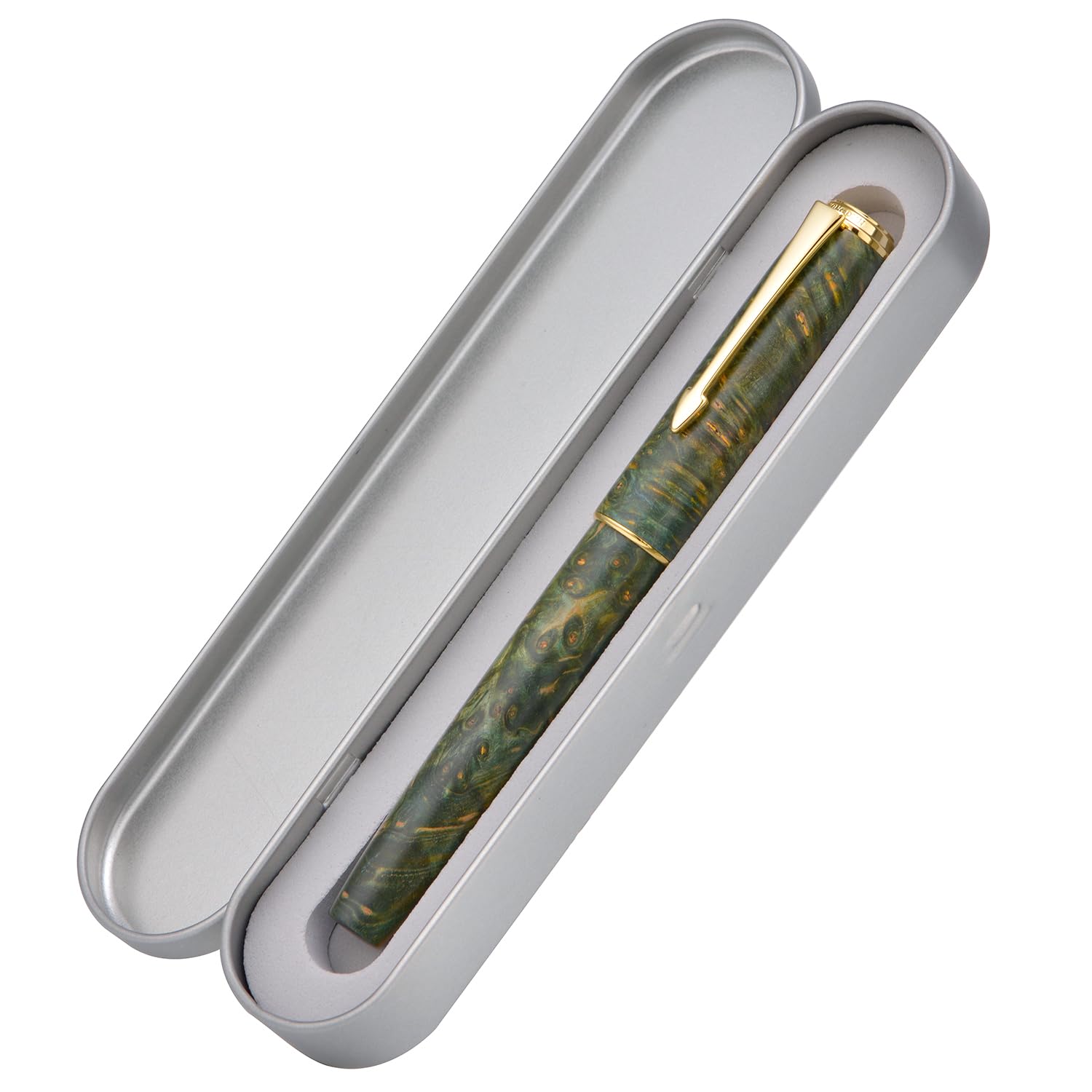 Hongdian Stylo Plume Forêt Noir Mat Pointe Fine Design Classique Avec