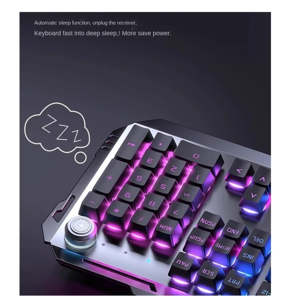 Klawiatura i Mysz do Gier, Klawiatura I Mysz USB Zestaw Z Klawiaturą I Myszą Bezprzewodowa Klawiatura I Mysz Wodoszczelna Klawiatura i Mysz(Black)