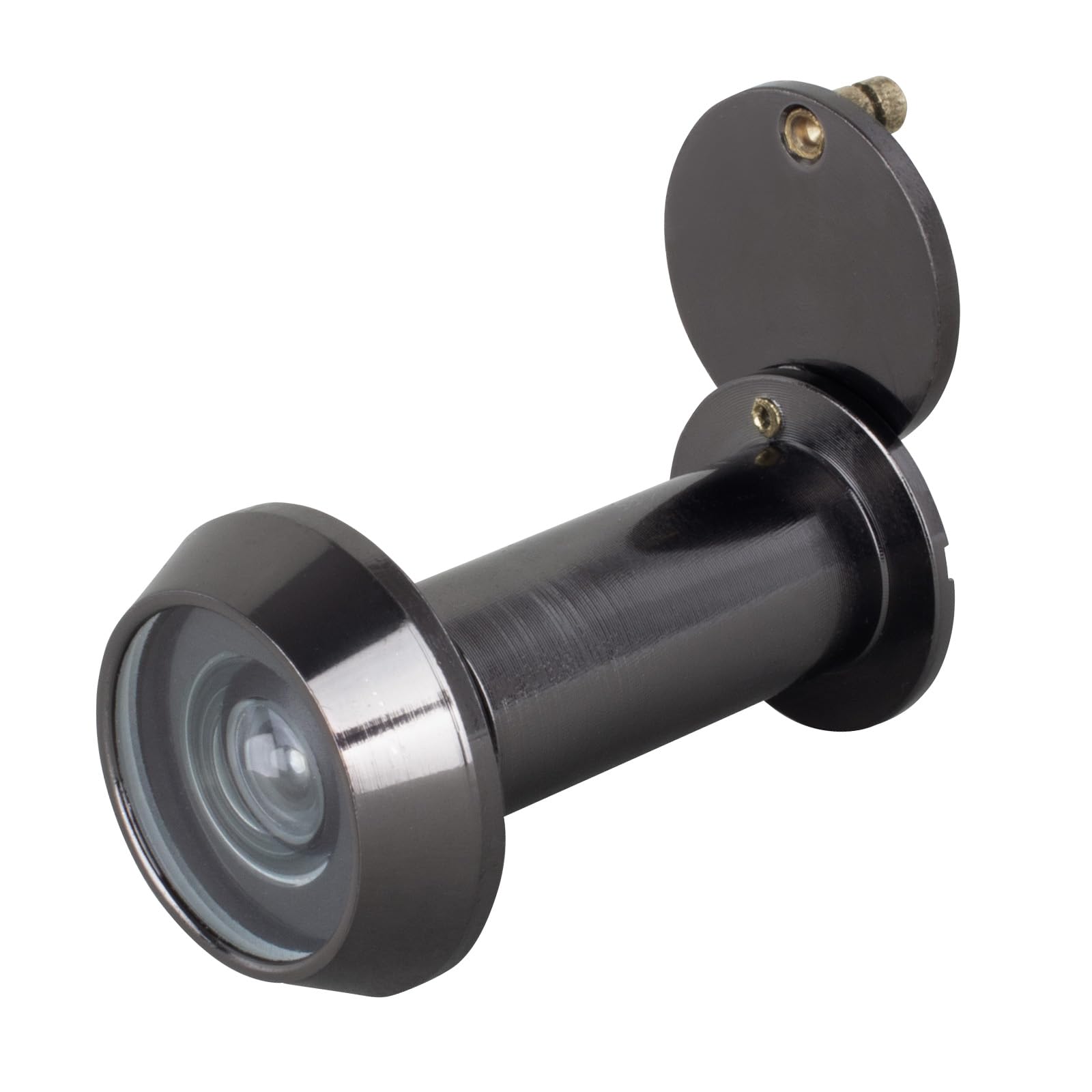 Eai Black Nickel Door Viewer Peepholes Or Peek Holes | 200 Degree Fire Rated Spy Hole With Privacy Cover