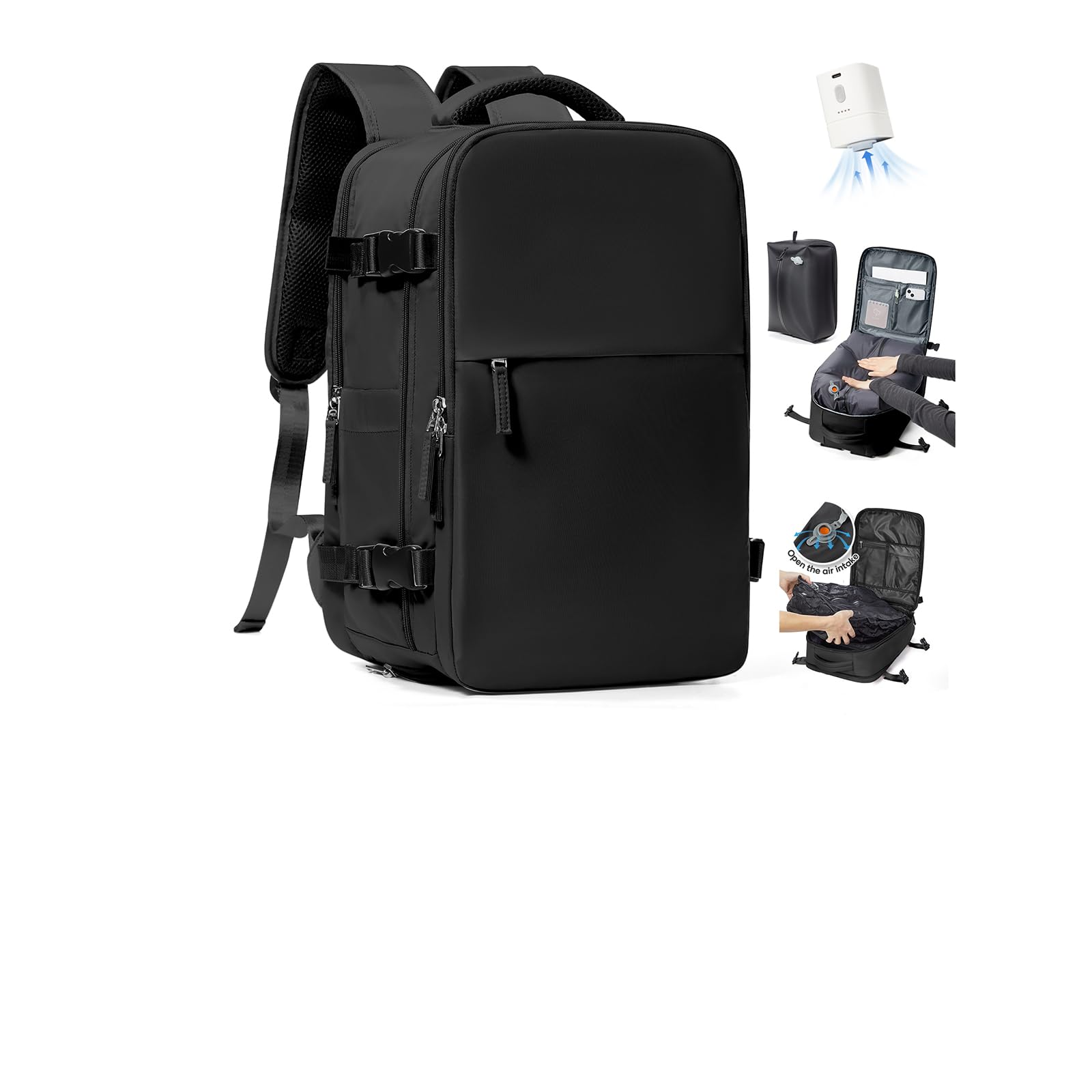 SZLX Mochila al Vacio con Bomba 40x30x20 Equipaje de Mano Ryanair Mochila Viaje Cabina Avion 40x30x20 Wizzair Vueling Maleta Cabina Avion Mochila Viaje Portatil 14 Pulgadas Mujer Hombre