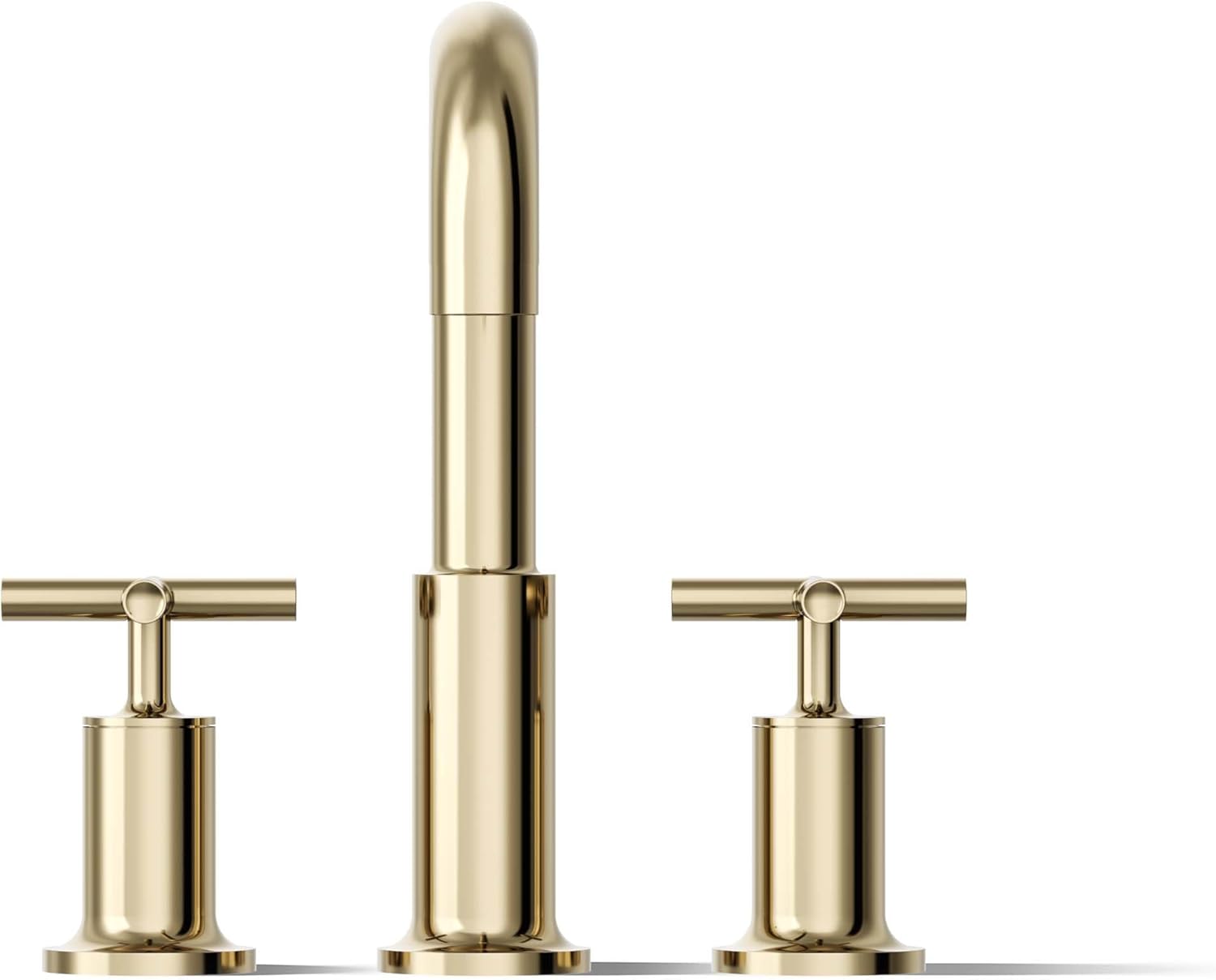 KOHLER K-T14428-3-AF Purist Deck-Mount High-Flow Bath Faucet Trim with Cross Handles, Valve Not Included, Vibrant French Gold