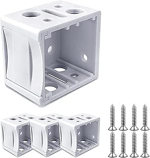 4PCS 1 Inch Mini Blind Brackets with 8 Screws Curtain Fixing Bracket Box White Plastic Deformation Resistant Mounting Brackets for Top Side Rear Rail Installation Indoor and Outdoor Universal
