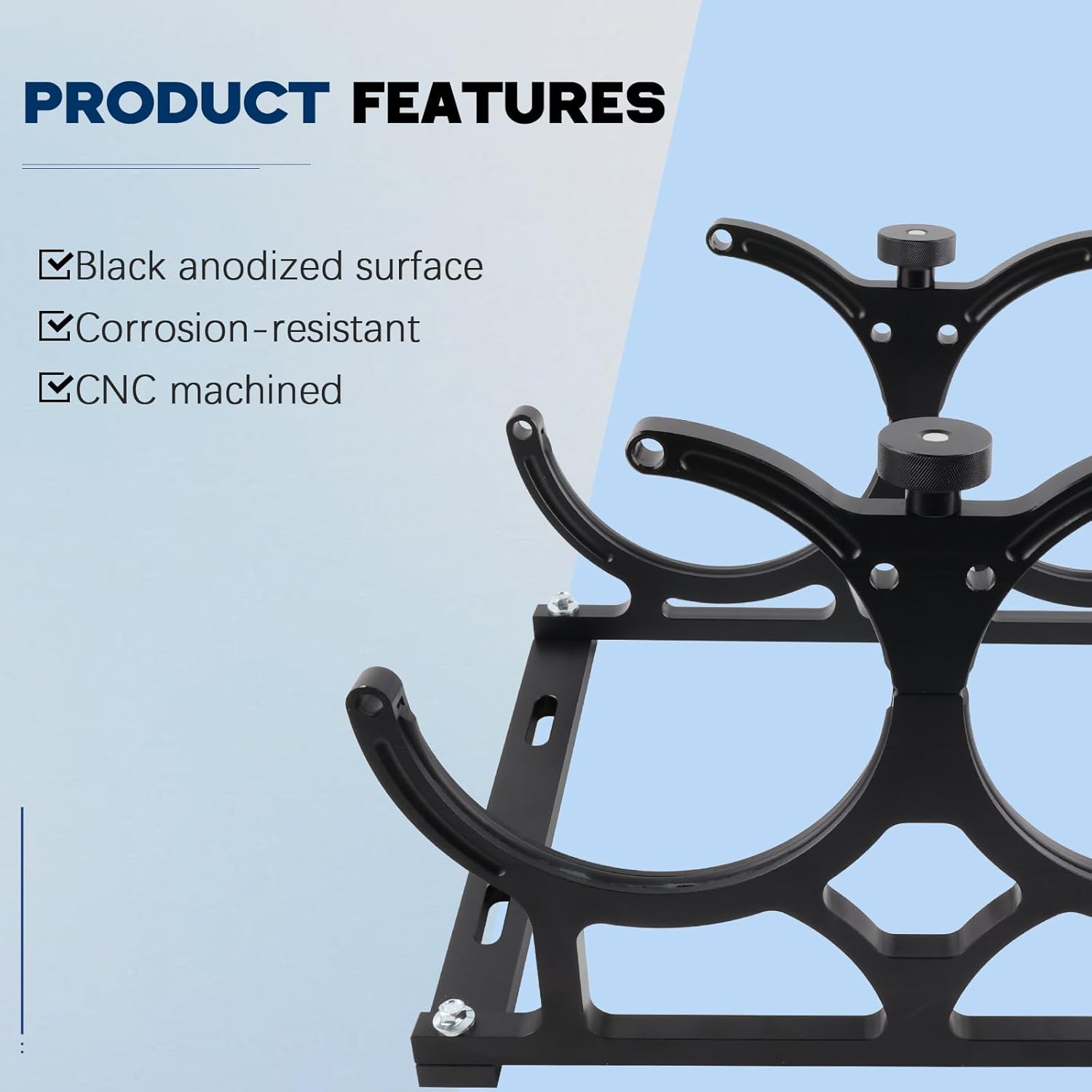 7" Nitrous Oxide Nos Dual Bottle Holder Bracket Compatible with 10lb & 15lb Nitrous Bottles - Lightweight, Durable & Corrosion-Resistant