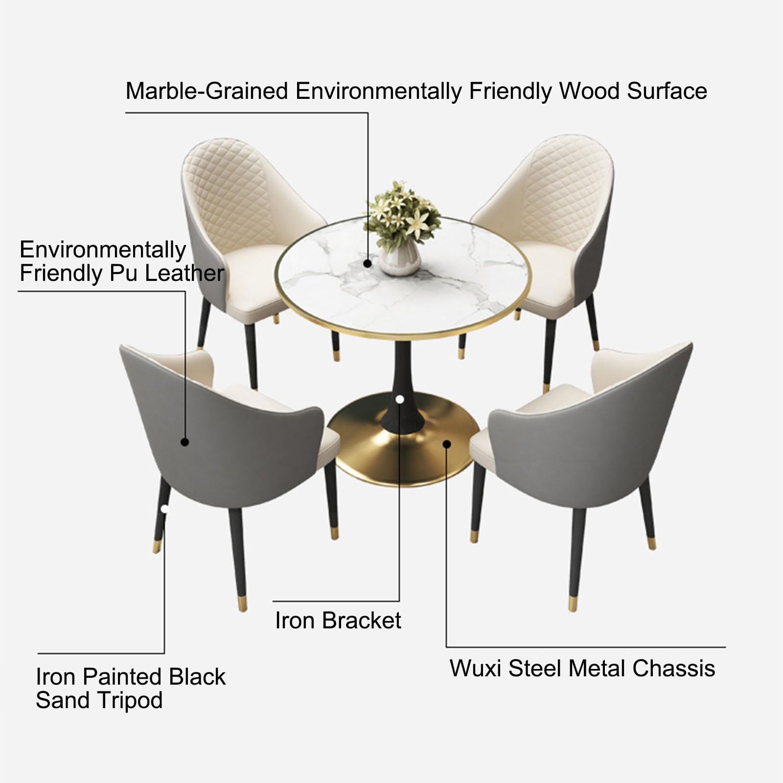 JHDXL Rezeption Tisch und Stuhl Kombination 80cm/31.5in Empfangstisch und Stuhl Set, Verhandlungstisch Besprechungstisch Büro Konferenztische Empfangsraum(Black 2)