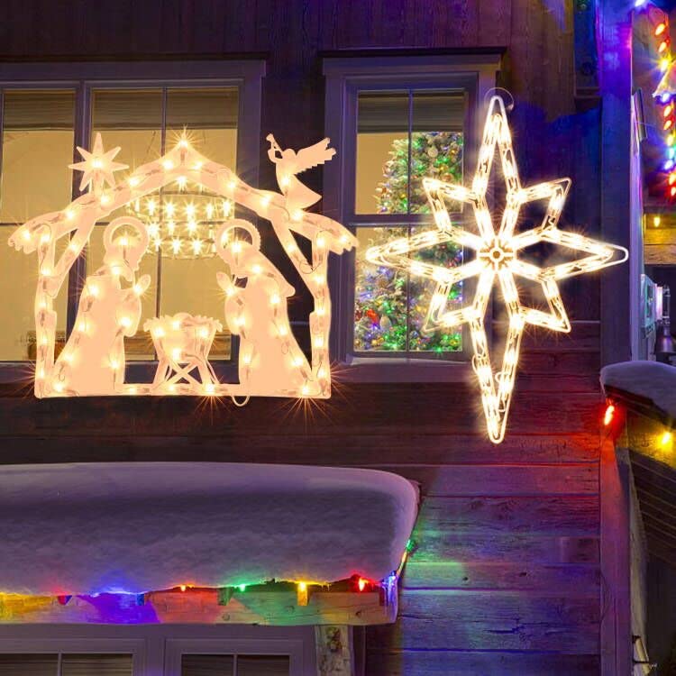 Amazon.co.jp: GLOWNOVA 50L19インチ 2個パック クリスマスウィンドウ