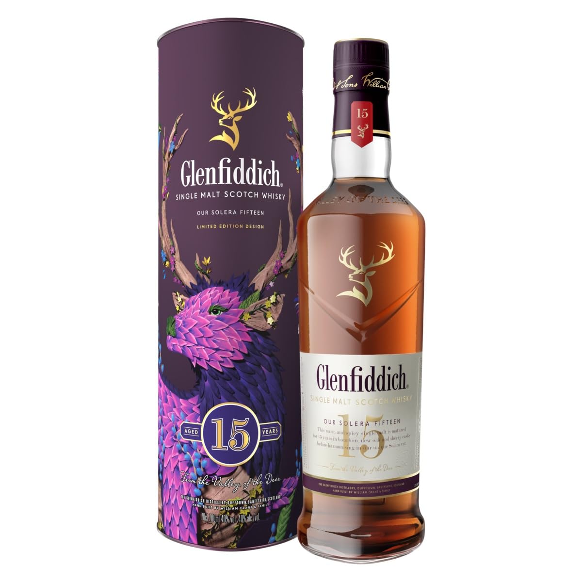 Glenfiddich 15 Jahre Single Malt Scotch Whisky, 70cl - in der Limited Design Edition